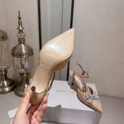 Jimmy Choo beige butterfly diamond buckle heels 6.5cm - 6