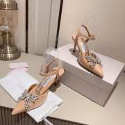 Jimmy Choo beige butterfly diamond buckle heels 6.5cm - 5