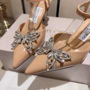 Jimmy Choo beige butterfly diamond buckle heels 6.5cm - 2