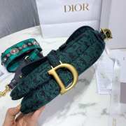 Dior Green Saddle Oblique Embroidered Canvas Bag - 6