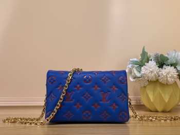 LV M80745 Pochette Coussin Blue Bag 20x14x8cm