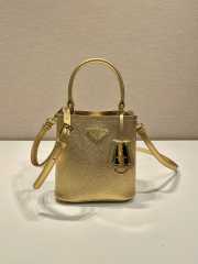 Prada gold bucket bag with nappa leather lining 15x16x9.5cm - 1