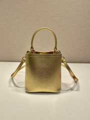 Prada gold bucket bag with nappa leather lining 15x16x9.5cm - 3