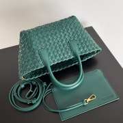 Bottega Veneta Mini Cabat In Green 22x6.5x15.5cm - 3