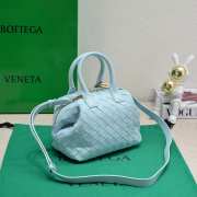 Bottega Veneta Woven Leather Blue 20.5x15.5x10cm - 3