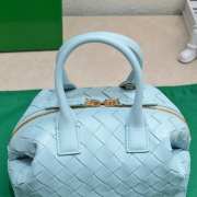 Bottega Veneta Woven Leather Blue 20.5x15.5x10cm - 4