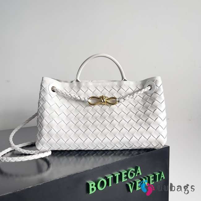 Bottega Veneta Andiamo Leather White Bag 29x18x10cm - 1