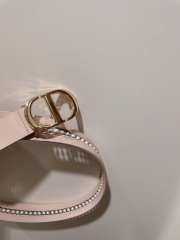 Dior beige inlaid pearl calfskin leather with gold buckle width 3cm - 4