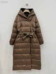 MaxMara long down jacket in canvas with hood - 5