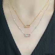 Messika glossy diamond necklace gold/silver - 5