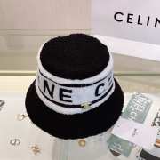 Celine black lamb wool round hat  - 3