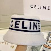 Celine white lamb wool round hat - 2