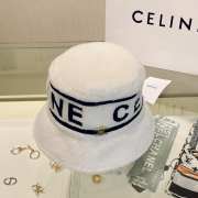 Celine white lamb wool round hat - 4