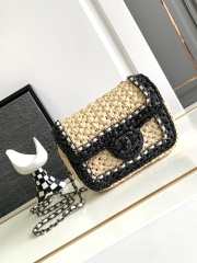 Chanel Knitted Crochet Bag In Black 17cm - 1