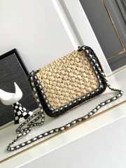 Chanel Knitted Crochet Bag In Black 17cm - 6