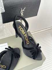 Tom Ford Velvet-bow 105 Slingback Satin Pumps In Black - 2