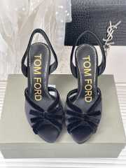 Tom Ford Velvet-bow 105 Slingback Satin Pumps In Black - 3