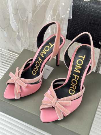 Tom Ford Velvet-bow 105 Slingback Satin Pumps In Light Pink