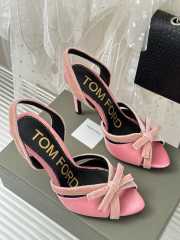 Tom Ford Velvet-bow 105 Slingback Satin Pumps In Light Pink - 3