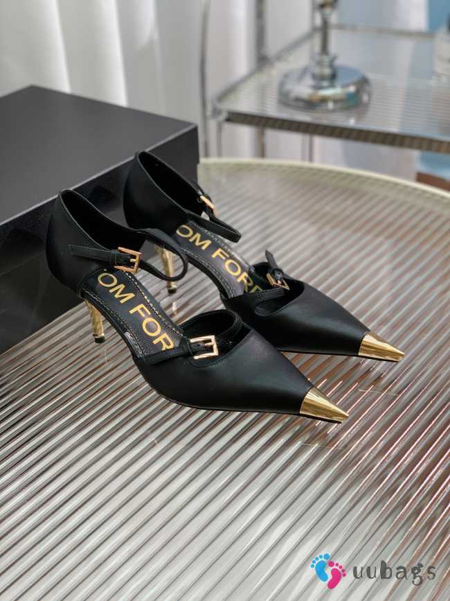 Tom Ford pointy toe sandal heels in black 7.5cm - 1