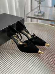  Tom Ford velvet pointy toe sandal heels in black 7.5cm - 1