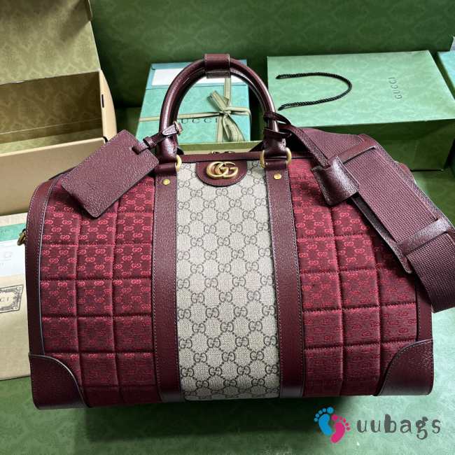 Gucci Double G Duffle Bag In Red 44x28.5x24.5cm - 1