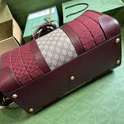 Gucci Double G Duffle Bag In Red 44x28.5x24.5cm - 6