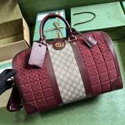 Gucci Double G Duffle Bag In Red 44x28.5x24.5cm - 3