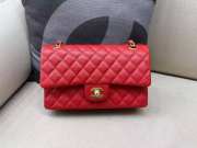 Chanel flap bag caviar with gold hardware in red 25cm - 4