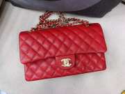 Chanel flap bag caviar with gold hardware in red 25cm - 2