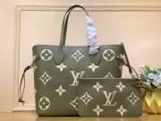 Uubags | Louis Vuitton M46649 Neverfull MM Bag In Kaki Cream 32x29x17cm - 4