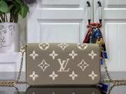 LV Pochette Félicie Kaki Cream 21x12x3cm - 3