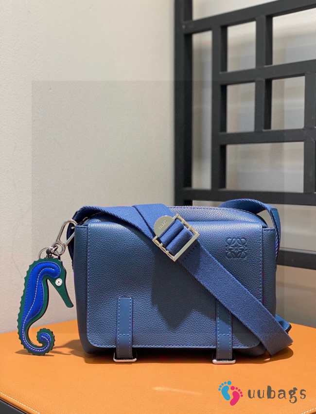 Loewe Military Messenger Xs Bag In Blue 23x18x9cm - 1