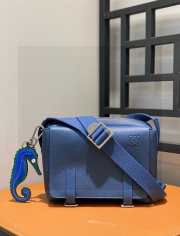 Loewe Military Messenger Xs Bag In Blue 23x18x9cm - 1