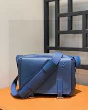 Loewe Military Messenger Xs Bag In Blue 23x18x9cm - 5