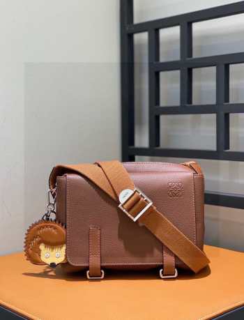 Loewe Military Messenger Xs Bag In Brown 23x18x9cm