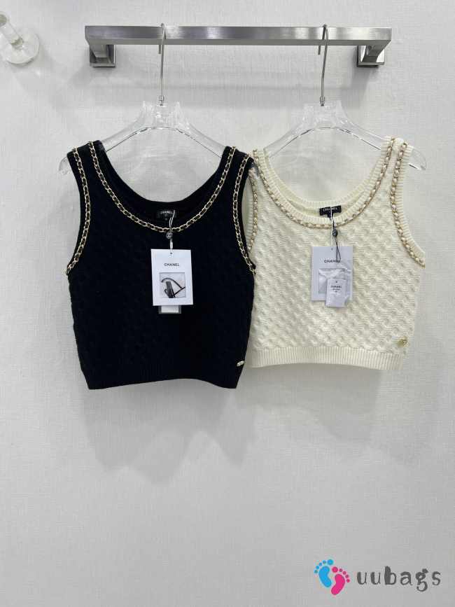 Chanel Sleeveless Metal Chain Loose Sweater  - 1