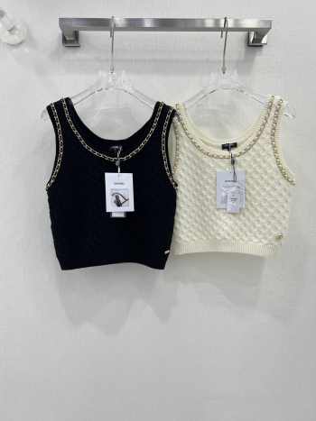 Chanel Sleeveless Metal Chain Loose Sweater 