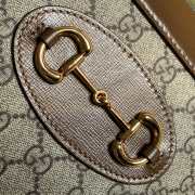 Gucci 1955 Horsebit GG Supreme Leather Bag In Brown - 3