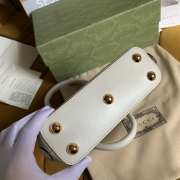 Gucci 1955 Horsebit GG Supreme Leather Bag In White - 5