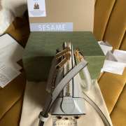 Gucci 1955 Horsebit GG Supreme Leather Bag In Full White - 5