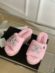 Chanel Fur Slide Sandals In Pink - 4