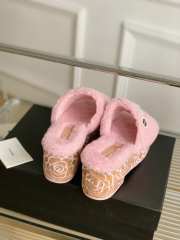 Chanel Fur Slide Sandals In Pink - 2