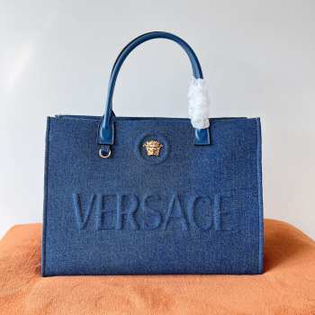 Versace tote bag in blue 40x16x29cm