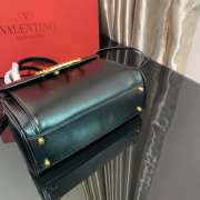 Valentino Rockstud Alcove Black Grainy Leather Satchel - 4