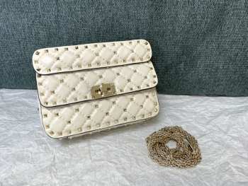 Valentino studded leather crossbody bag in white