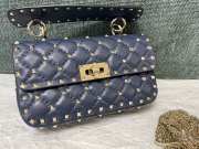 Valentino studded leather crossbody bag in blue - 1