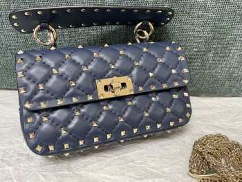 Valentino studded leather crossbody bag in blue