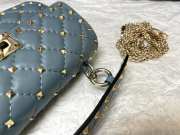 Valentino studded leather crossbody bag in light blue - 3