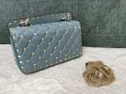 Valentino studded leather crossbody bag in light blue - 5